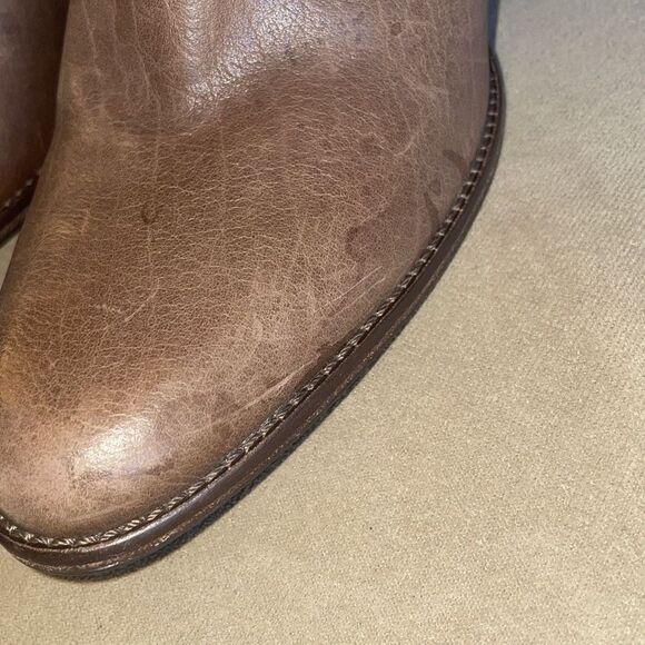 RARE Coach Yvette Tall Leather & Logo Fabric Mixed Media Boots sz 7.5 - Brown - Picture 7 of 13